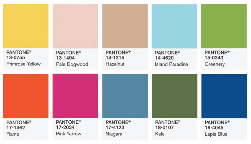 Webdesign trends Frisse kleuren Pantone